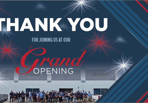 Thank you to all who attended the grand opening of the 4Sight office. Image shows approx 30 staff stood in front of the office along with a 4Sight branded truck.